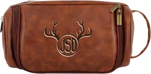 Personalized Toiletry Bag Hanging Travel Organizer for Men, Customized Large Capacity Bag Engraved Name Text, Custom Waterproof PU Leather Bathroom Dopp Shaving Kit Dad Birthday Groomsmen Wedding Gift