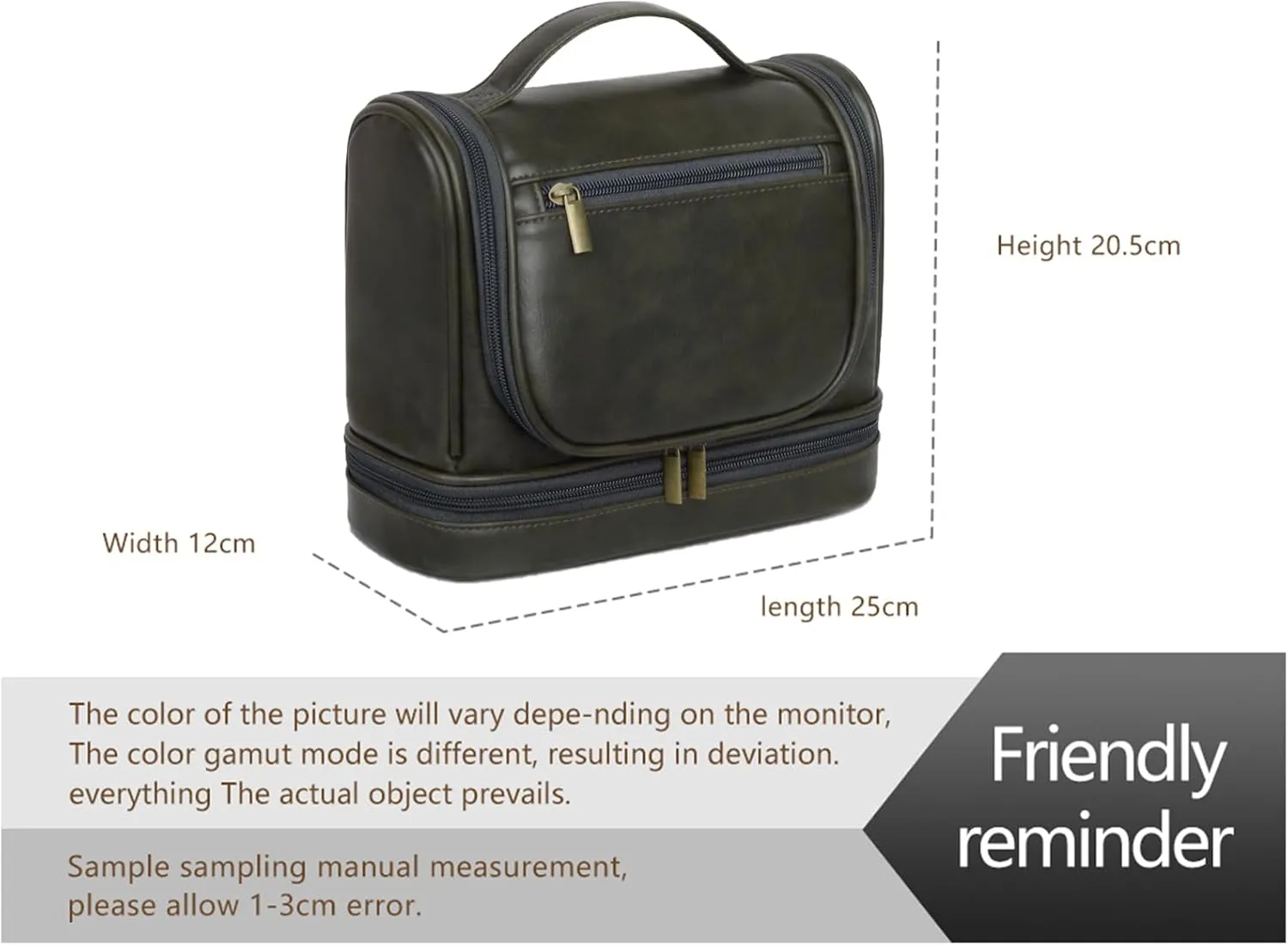 Personalized Toiletry Bag Leather Shaving Dopp Kit Bag for Men Hanging Makeup Bag Hanging Cosmetic Organizer Kit