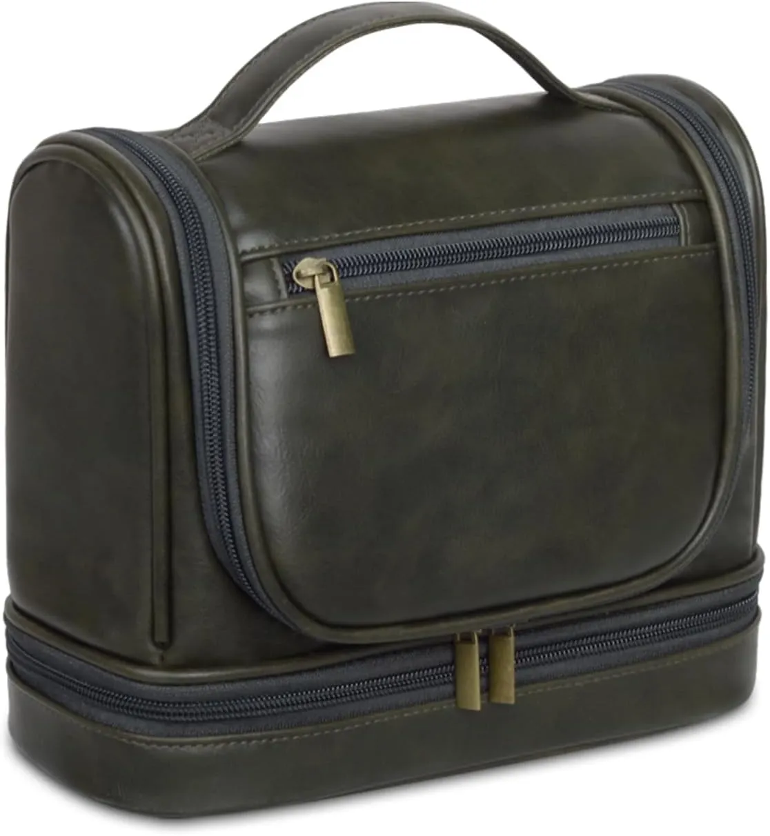 Personalized Toiletry Bag Leather Shaving Dopp Kit Bag for Men Hanging Makeup Bag Hanging Cosmetic Organizer Kit