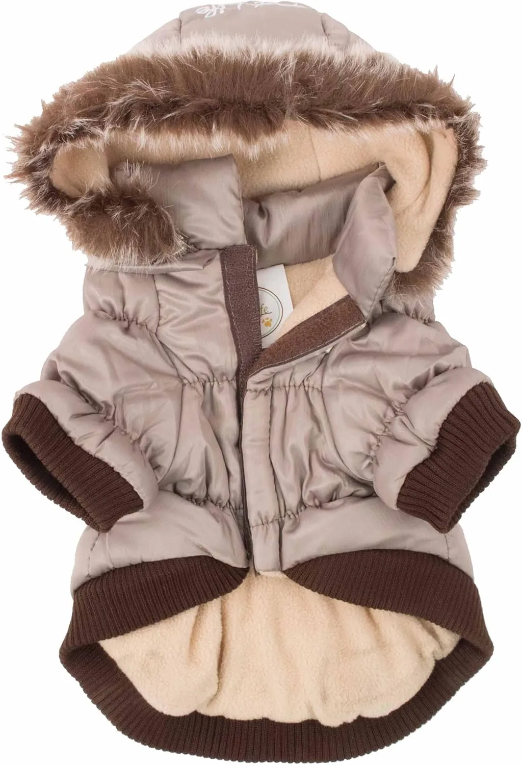 PET LIFE Classic Metallic Fashion Pet Dog Coat Jacket Parka w/ 3M Insulation and Removable Hood, Small, Metallic Grey