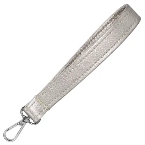 Pewter Wristlet Strap - Handbag Strap - Vegan Faux Leather - 3/4 x 6 Inch Loop With Swivel Clip - 8 Inch total Length - Handmade by Green Acorn Kitchen