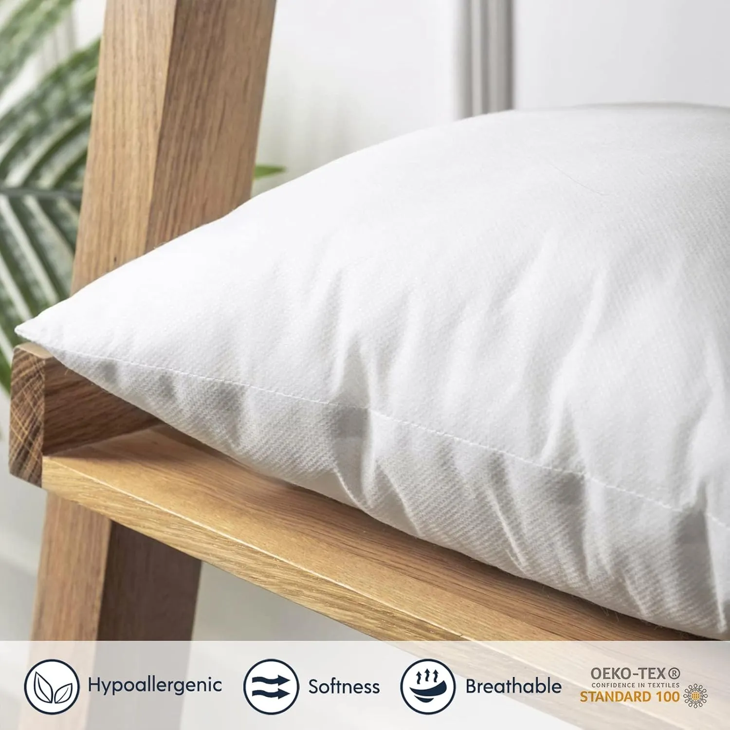 Phantoscope 18 x 18 Pillow Inserts - Pack of 4 Outdoor Water Resistant Throw Pillow Inserts Hypoallergenic Square Decorative Couch Sham Cushion Stuffer - 18 Inches