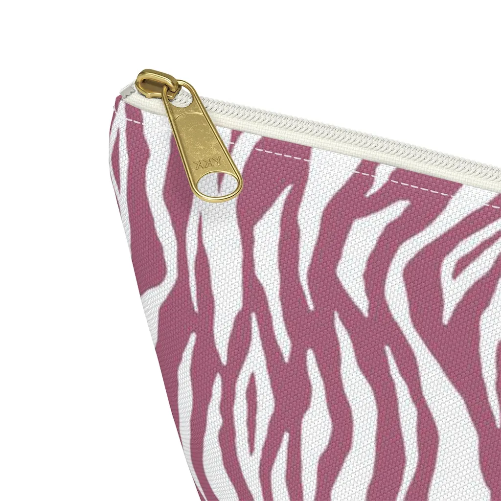 Pink Tiger Stripes Accessory Pouch w T-bottom