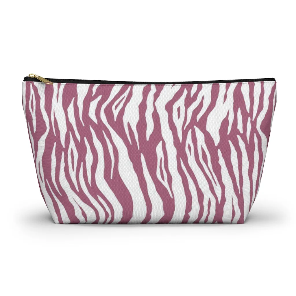 Pink Tiger Stripes Accessory Pouch w T-bottom