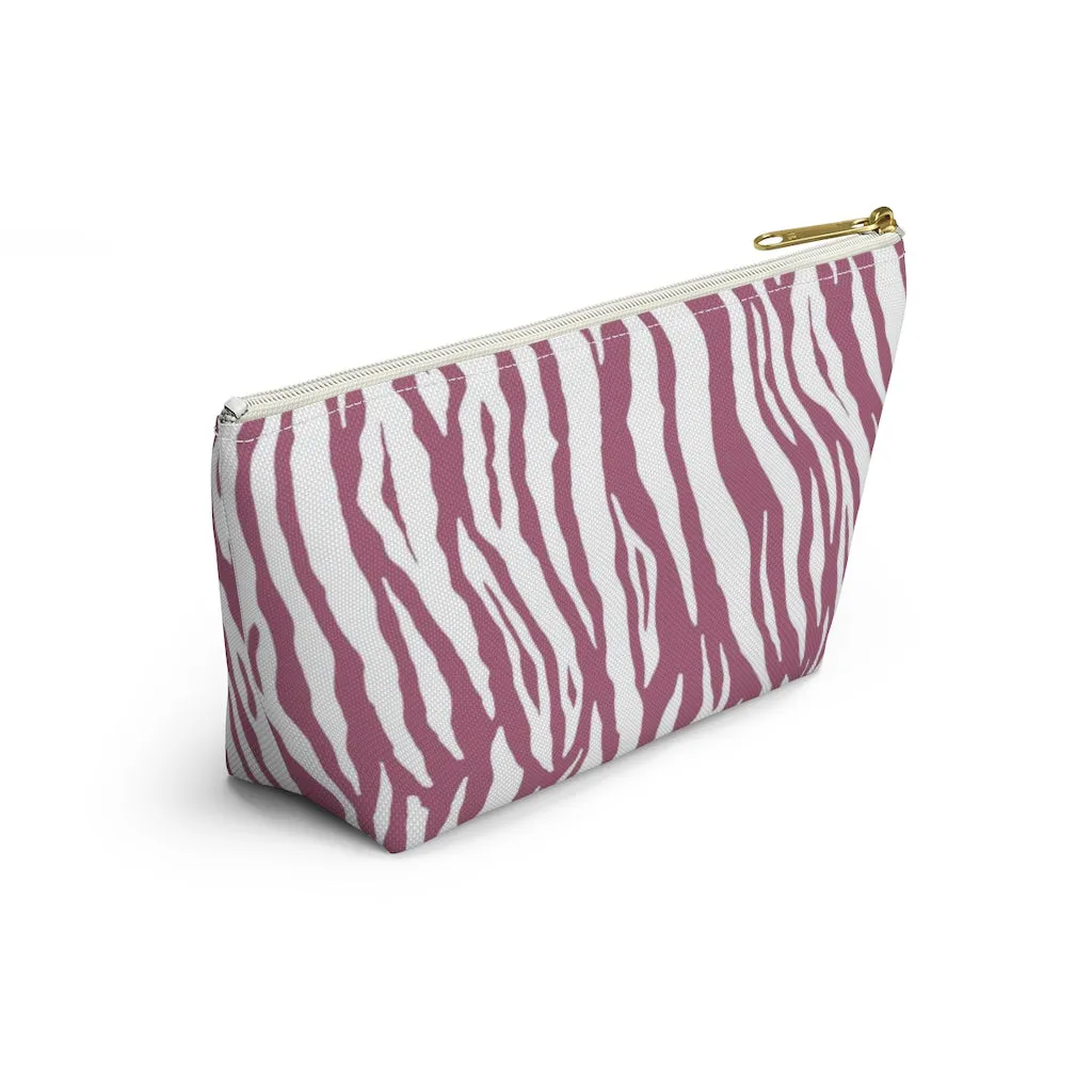 Pink Tiger Stripes Accessory Pouch w T-bottom