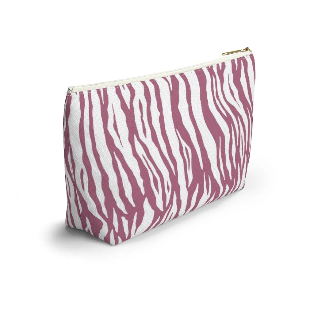 Pink Tiger Stripes Accessory Pouch w T-bottom