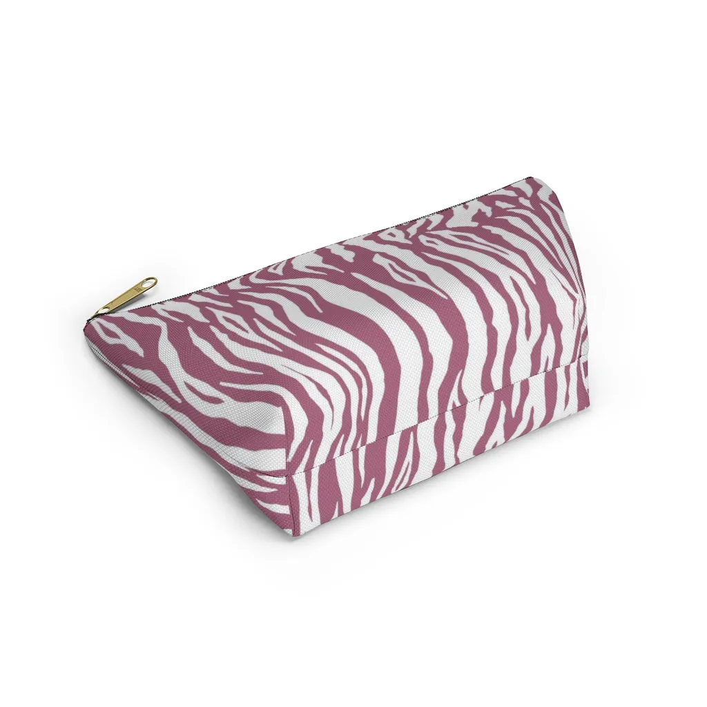 Pink Tiger Stripes Accessory Pouch w T-bottom