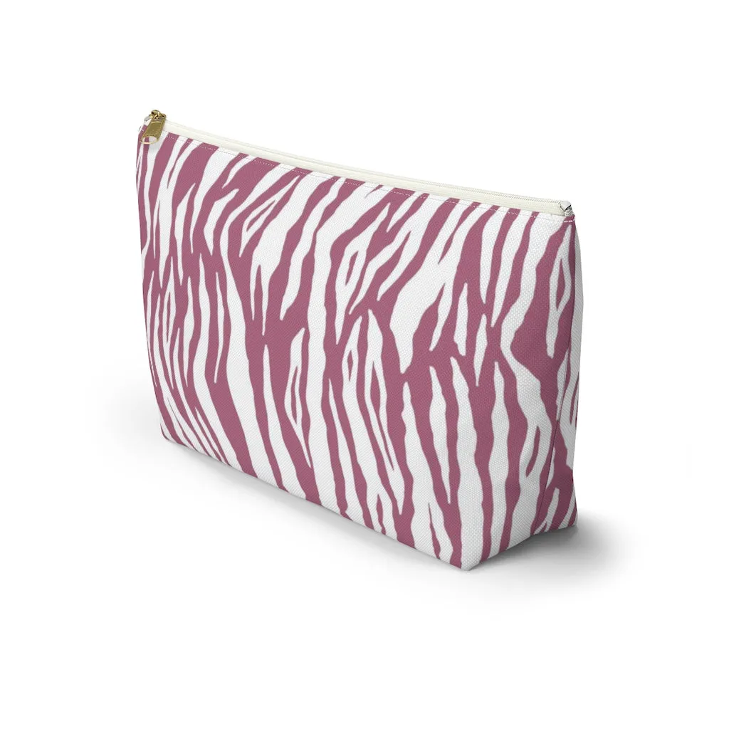 Pink Tiger Stripes Accessory Pouch w T-bottom