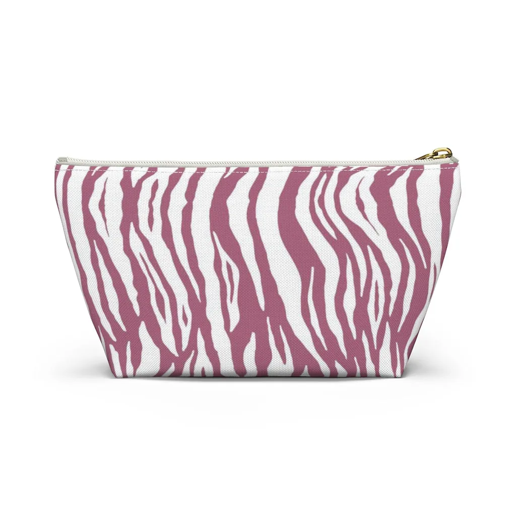 Pink Tiger Stripes Accessory Pouch w T-bottom