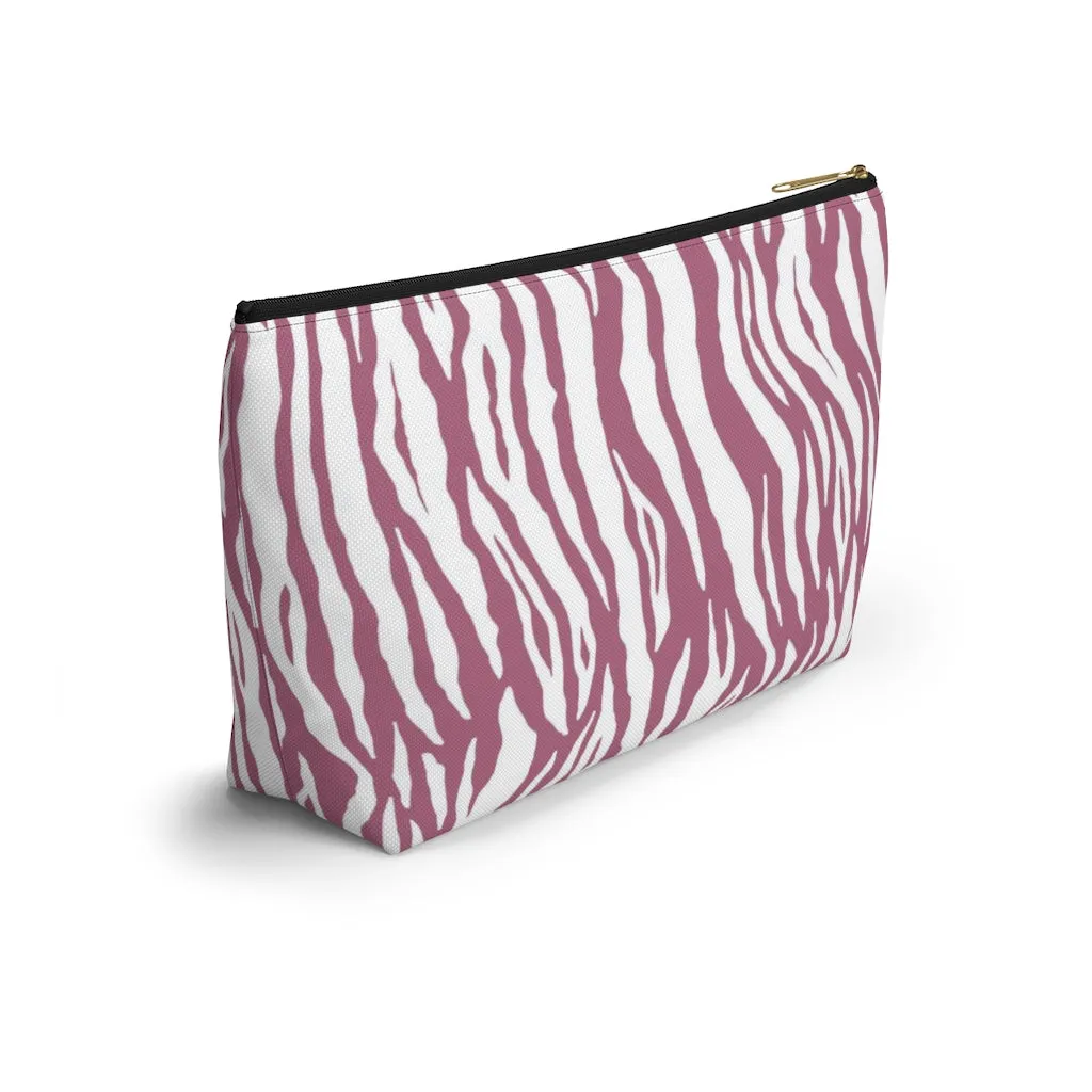 Pink Tiger Stripes Accessory Pouch w T-bottom