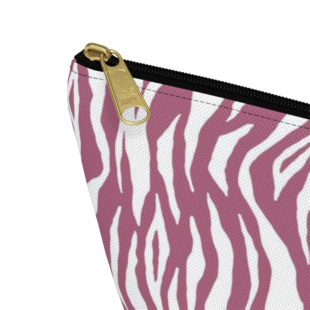 Pink Tiger Stripes Accessory Pouch w T-bottom