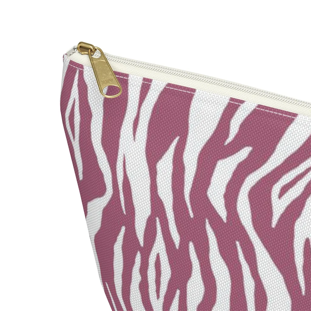 Pink Tiger Stripes Accessory Pouch w T-bottom