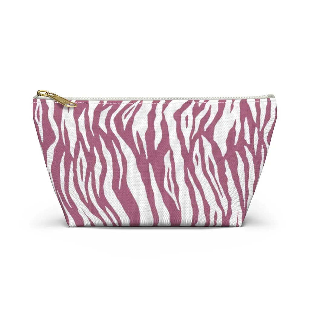 Pink Tiger Stripes Accessory Pouch w T-bottom