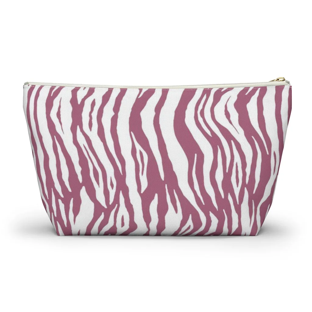 Pink Tiger Stripes Accessory Pouch w T-bottom