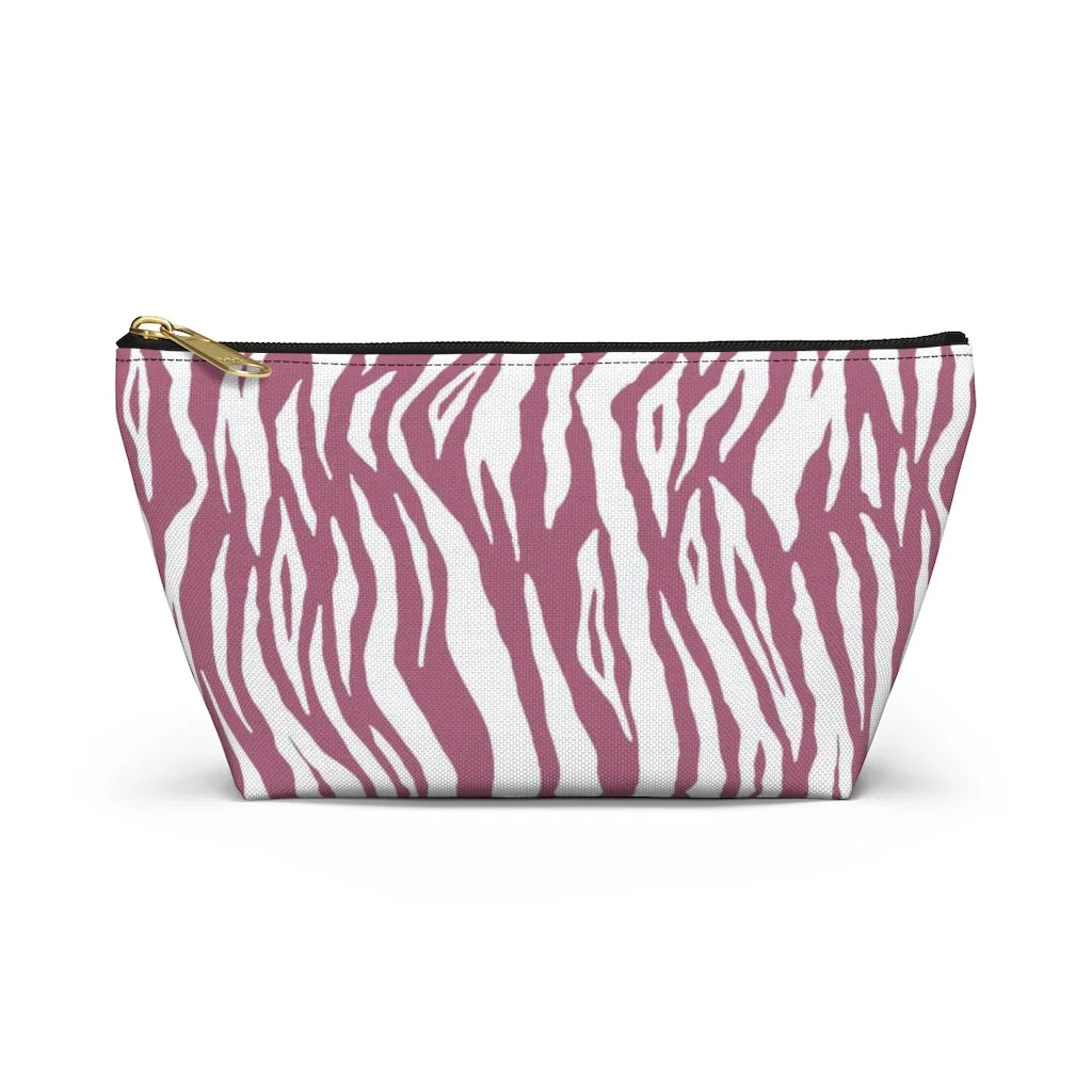 Pink Tiger Stripes Accessory Pouch w T-bottom