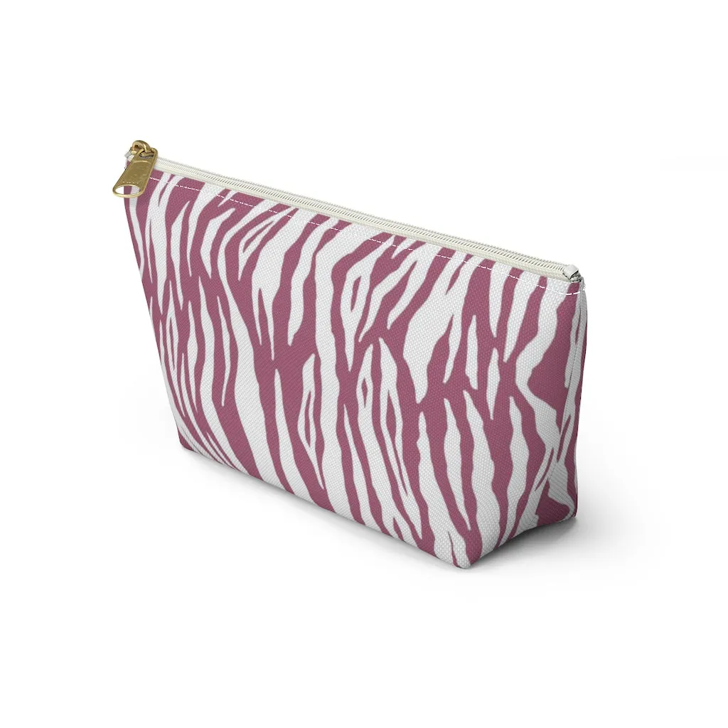 Pink Tiger Stripes Accessory Pouch w T-bottom