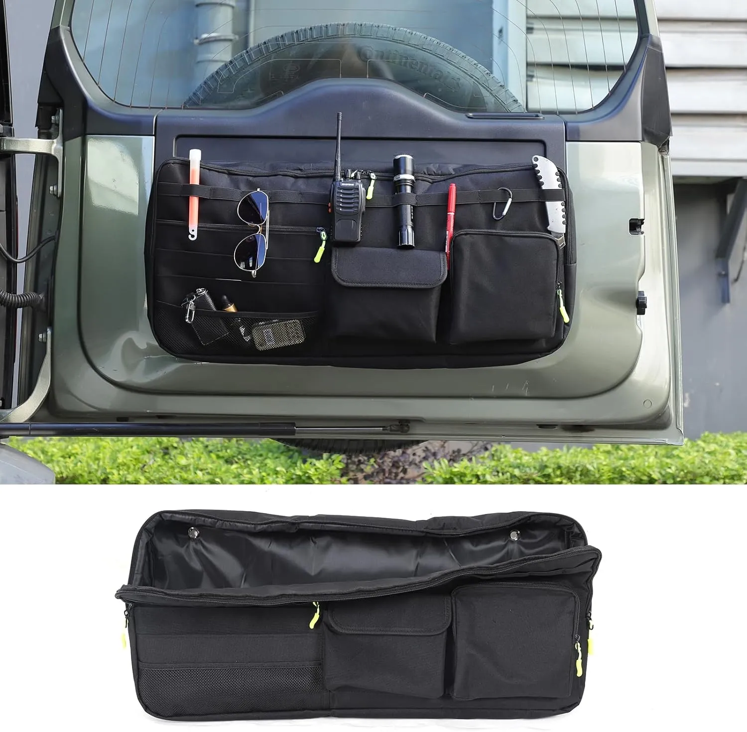 PIUGILH Tailgate Storage Bag Compatible with Land Rover Defender 90 110 130 2020-2025 , Back Door Tailgate Tool Kit Storage Bag Organizer Cargo Rack