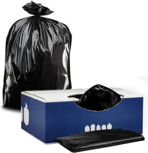 Plasticplace 40-45 Gallon Black Trash Bags ,1.7 Mil, 40"x47", 100 Count