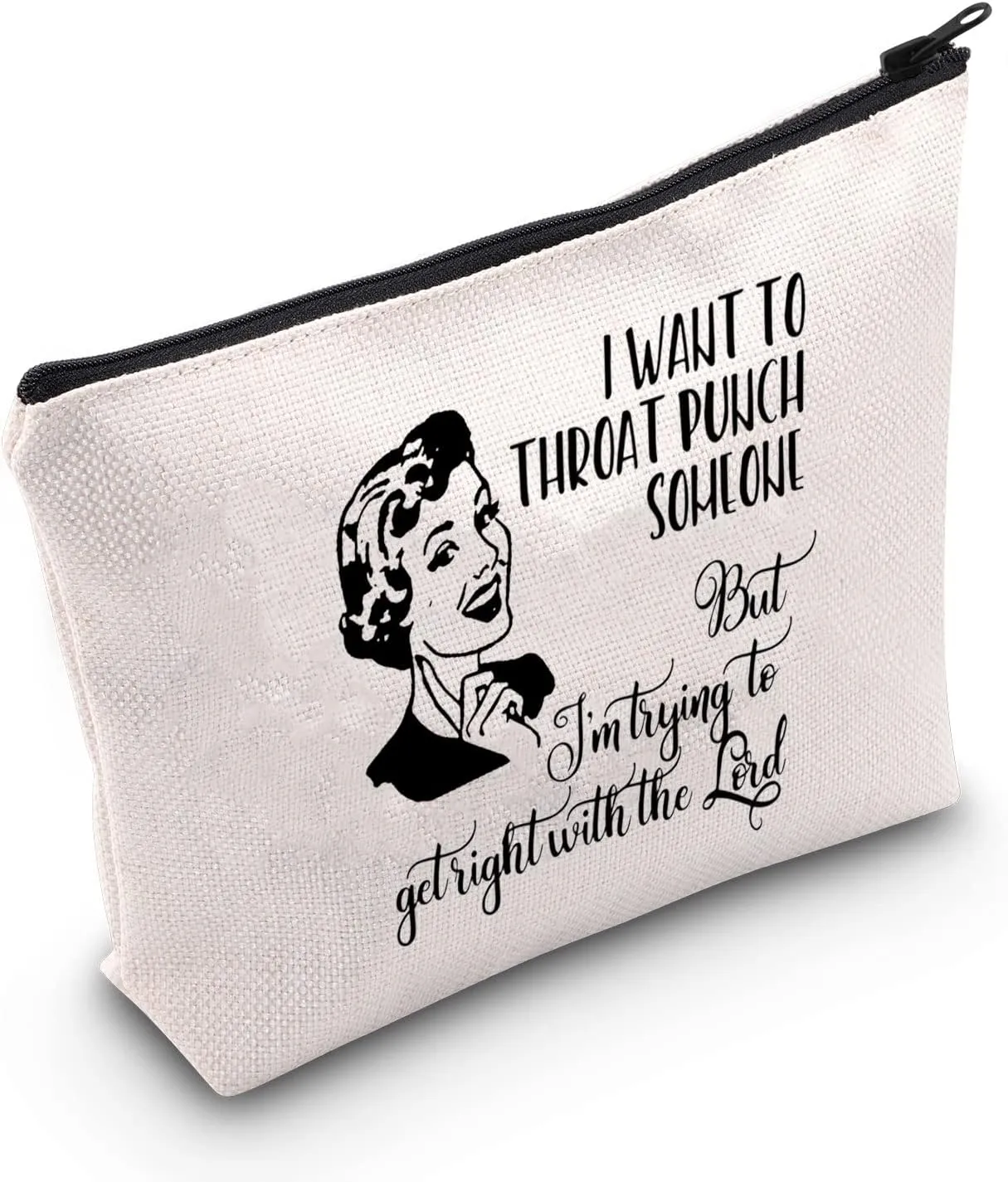 POFULL Housewife Gift Sarcastic Vintage Housewife Cosmetic Bag