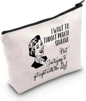 POFULL Housewife Gift Sarcastic Vintage Housewife Cosmetic Bag