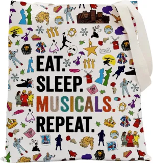 POFULL Musical Acting Gift Musical Theatre Gift Eat Sleep Musicals Cosmetic Bag