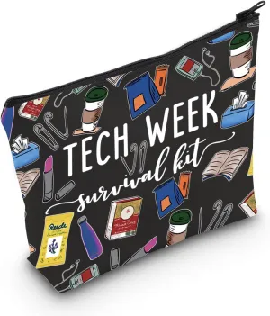 POFULL Theatre Tech Week Gift Tech Week Survival kit Travel Makeup Cosmetic Bags Theatre Lover Gift (Tech Week black Bag)