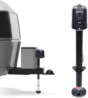 POLESTAR Electric Trailer Jack 3500lbs, Power A-Frame Electric Tongue Jack for Lifting RV Travel Utility Trailer Camper, Trailer Jack with 4.5" Drop Leg & LED Light & Manual Crank, 9-27" Lift