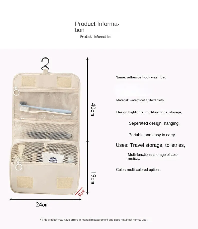Polyester Waterproof Multifunction Women Cosmetic Bag Toiletry Storage Organize Travel Handbag Bathroom Hanging Wash Bag