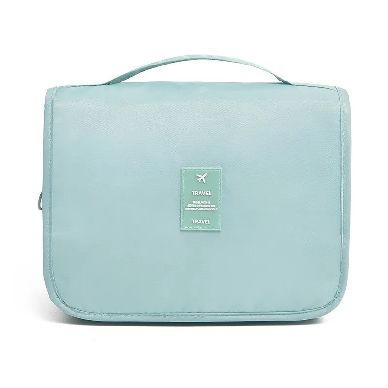 Polyester Waterproof Multifunction Women Cosmetic Bag Toiletry Storage Organize Travel Handbag Bathroom Hanging Wash Bag