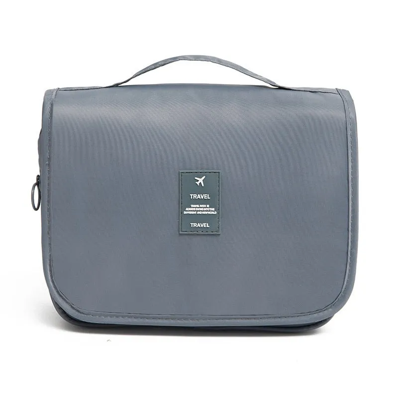 Polyester Waterproof Multifunction Women Cosmetic Bag Toiletry Storage Organize Travel Handbag Bathroom Hanging Wash Bag
