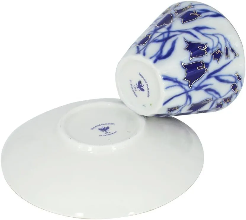 Porcelain Set Blue Bells 2 pc Cup and Saucer 7.95 oz/235 ml