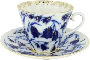 Porcelain Set Blue Bells 2 pc Cup and Saucer 7.95 oz/235 ml
