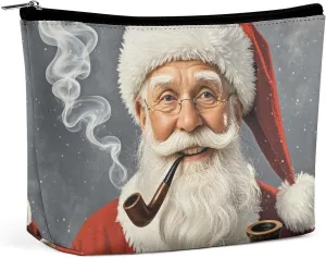 Portable Small Cosmetic Bag Cute Travel Makeup Bag Santa Claus Waterproof Toiletry Bag for Women