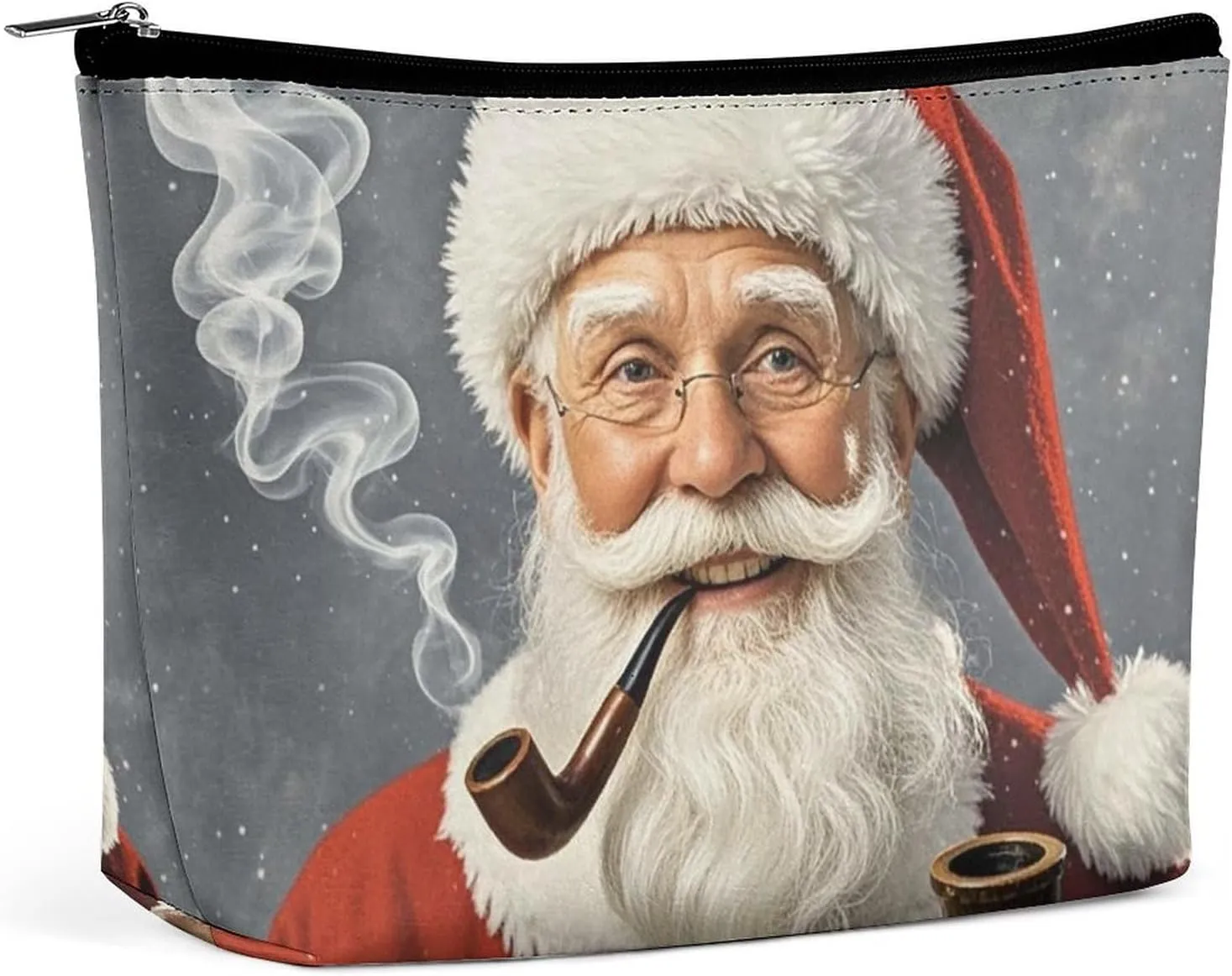 Portable Small Cosmetic Bag Cute Travel Makeup Bag Santa Claus Waterproof Toiletry Bag for Women