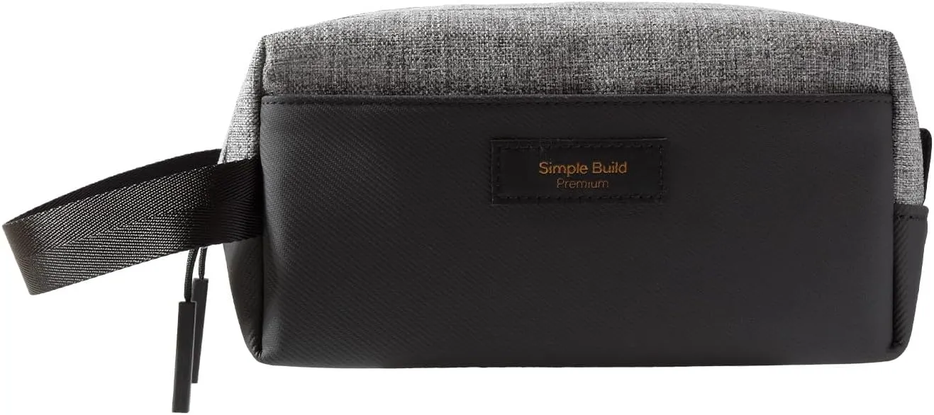 Premium Travel Toiletry Bag Toiletry Organizer Dopp Kit Water-resistant Waterproof Shaving Bag for Toiletries Accessories Door Room Essentials - (Heather Gray, Small)
