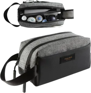 Premium Travel Toiletry Bag Toiletry Organizer Dopp Kit Water-resistant Waterproof Shaving Bag for Toiletries Accessories Door Room Essentials - (Heather Gray, Small)