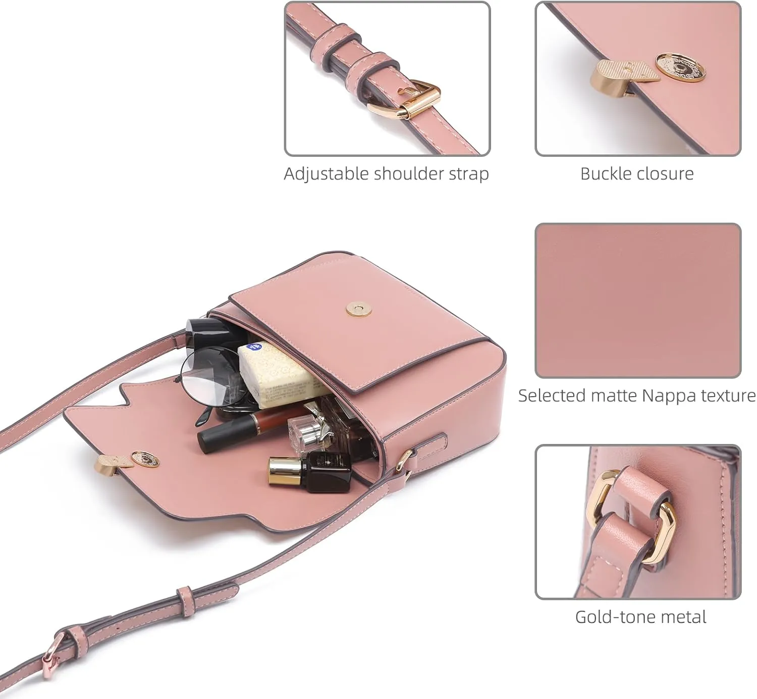 Prettyzys Crossbody Bag for Women，Trendy Small Shoulder Bag Phone Wallet Purse for Women