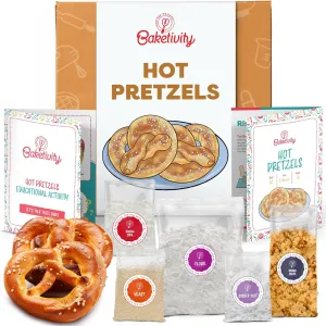 Pretzel Making Kit - Real Cooking Set for Kids Ages 5-12  with Recipe and Ingredients - Kids Baking Set for Girls & Boys - Great Gift for Family Bonding