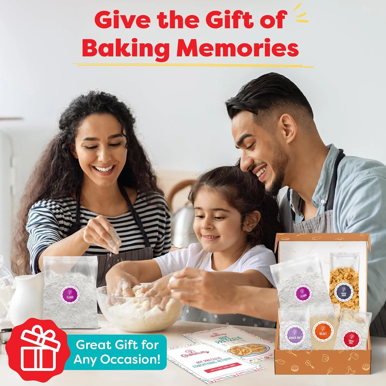 Pretzel Making Kit - Real Cooking Set for Kids Ages 5-12  with Recipe and Ingredients - Kids Baking Set for Girls & Boys - Great Gift for Family Bonding