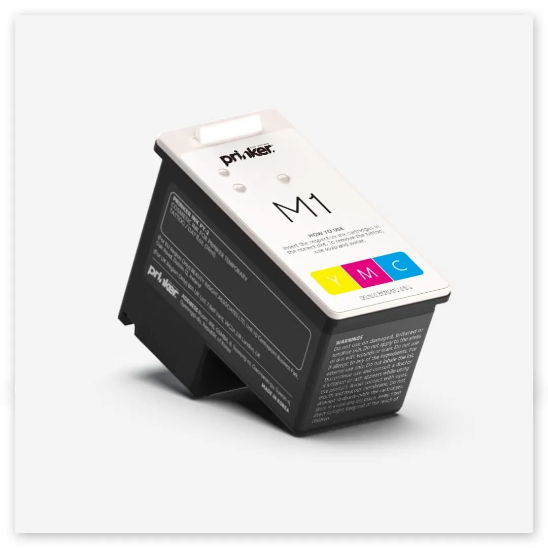 Prinker M Color Ink Refill, Skin-Safe Color Cosmetic Ink & Primer Spray, Water-Resistant and Soap-Washable, Festivals Parties Sport Events, Compatible with Prinker M