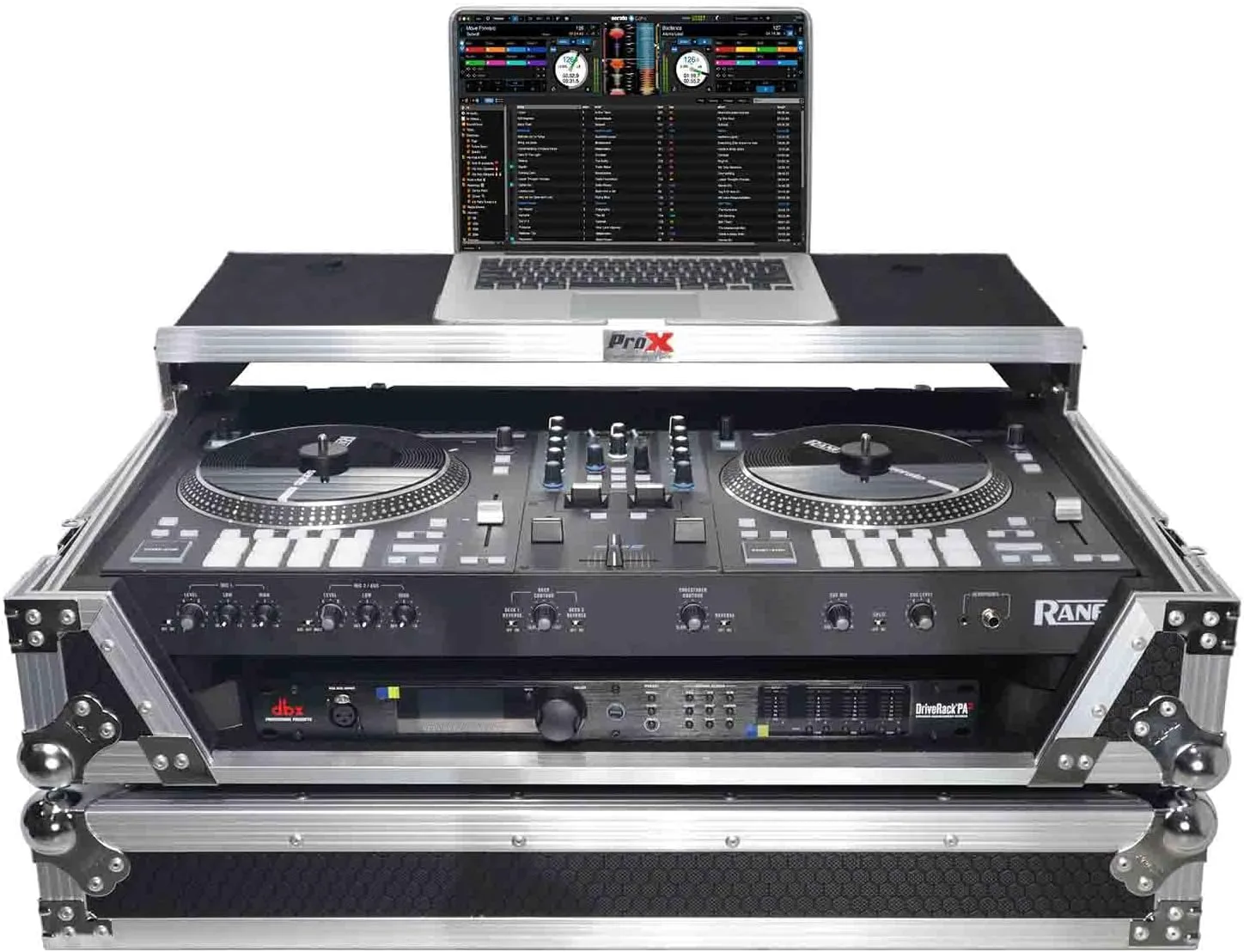 ProX Flight Case For RANE ONE DJ Controller with Sliding Laptop Shelf, 1U Rack, and Wheels - High-Density Protective Foam for Interior Support - Finish on Laminated 3/8" Plywood - XS-RANEONE WLT