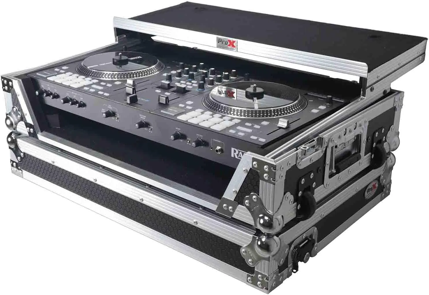 ProX Flight Case For RANE ONE DJ Controller with Sliding Laptop Shelf, 1U Rack, and Wheels - High-Density Protective Foam for Interior Support - Finish on Laminated 3/8" Plywood - XS-RANEONE WLT