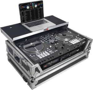 ProX Flight Case For RANE ONE DJ Controller with Sliding Laptop Shelf, 1U Rack, and Wheels - High-Density Protective Foam for Interior Support - Finish on Laminated 3/8" Plywood - XS-RANEONE WLT