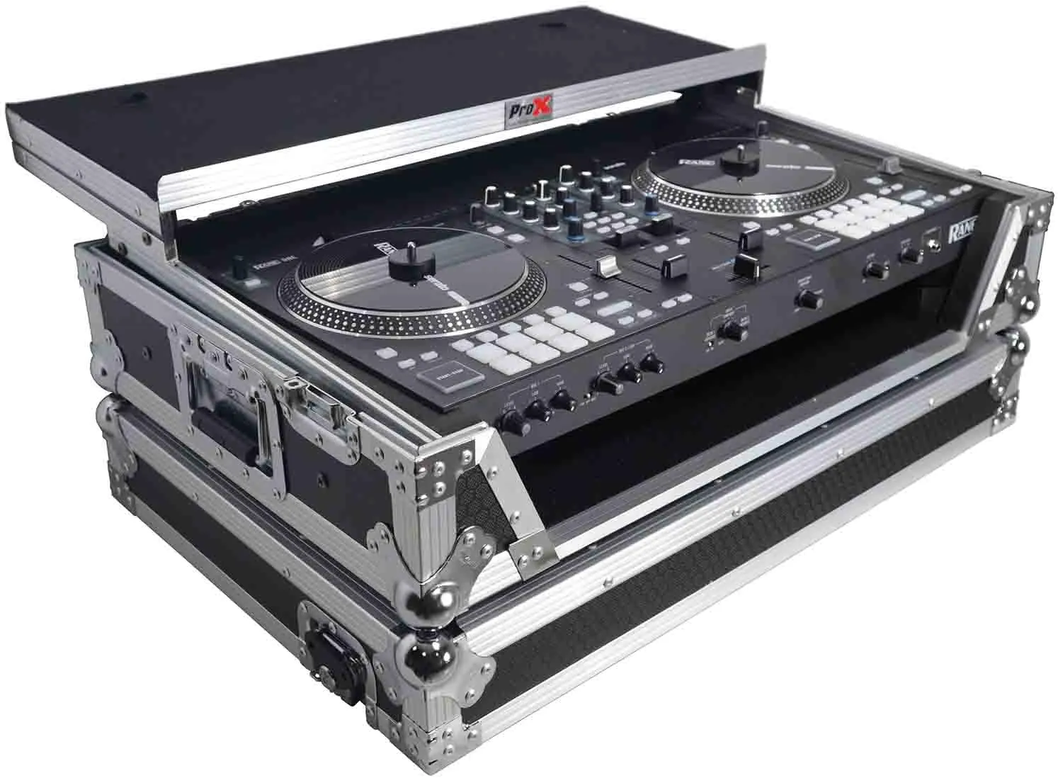 ProX Flight Case For RANE ONE DJ Controller with Sliding Laptop Shelf, 1U Rack, and Wheels - High-Density Protective Foam for Interior Support - Finish on Laminated 3/8" Plywood - XS-RANEONE WLT