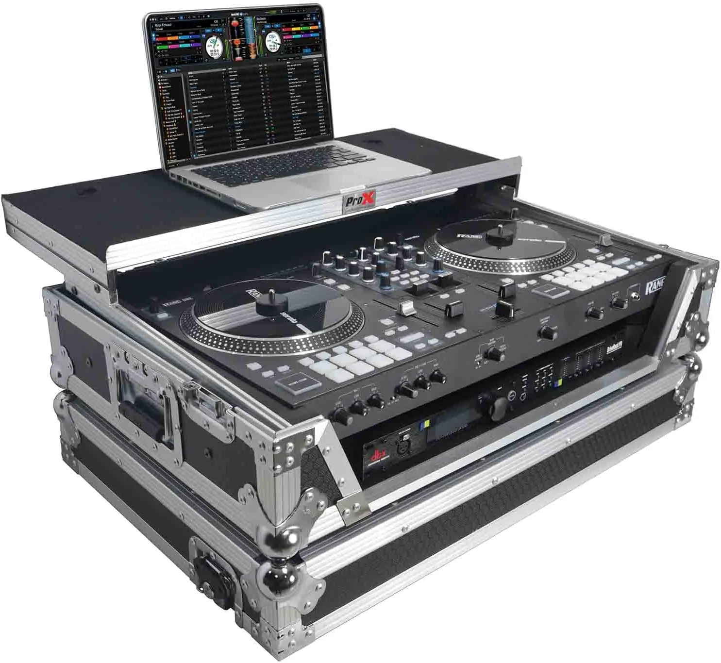 ProX Flight Case For RANE ONE DJ Controller with Sliding Laptop Shelf, 1U Rack, and Wheels - High-Density Protective Foam for Interior Support - Finish on Laminated 3/8" Plywood - XS-RANEONE WLT