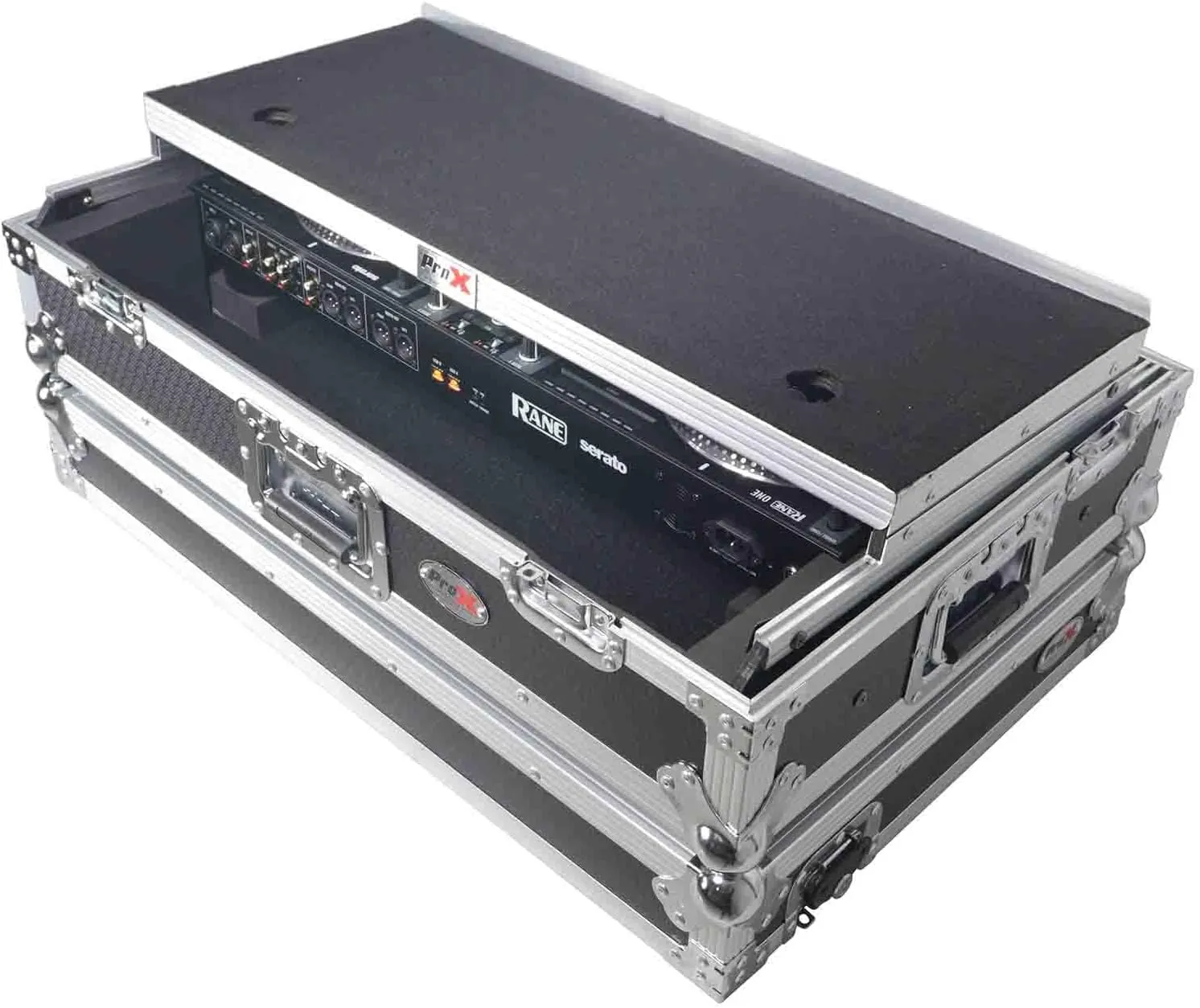 ProX Flight Case For RANE ONE DJ Controller with Sliding Laptop Shelf, 1U Rack, and Wheels - High-Density Protective Foam for Interior Support - Finish on Laminated 3/8" Plywood - XS-RANEONE WLT