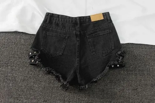 Punk Rivet Denim Shorts