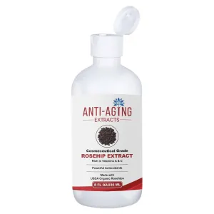 Pure Rosehip Extract - Premium Cosmetic Grade Liquid Glycerin Based Anti-Aging for Skin and Hair (8 oz)