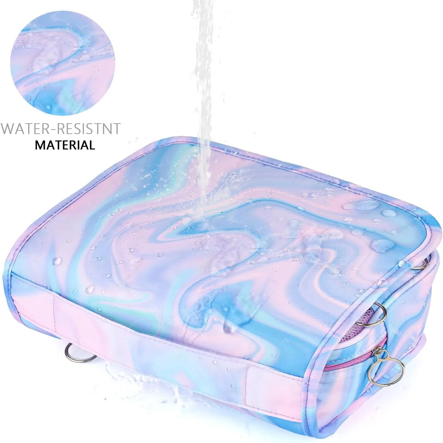 Purple Hanging Toiletry Bag for Girls, Travel Toiletry Bag for Teen Girls Cosmetic Makeup Waterproof Wash Bag Traveling Toiletries, Fluid