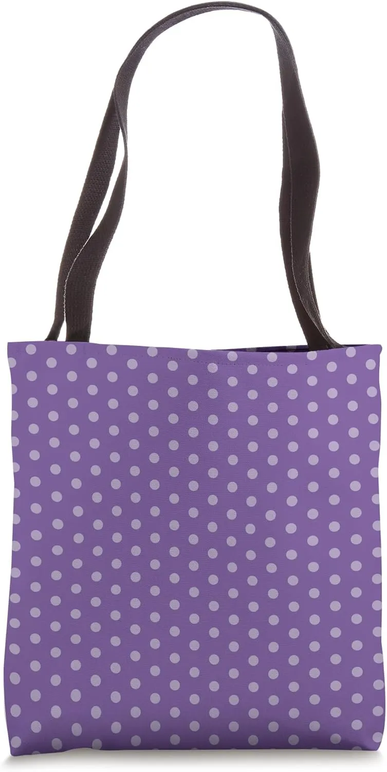 Purple Polka Dot Vintage Boho Aesthetic Girly Preppy Cute Tote Bag